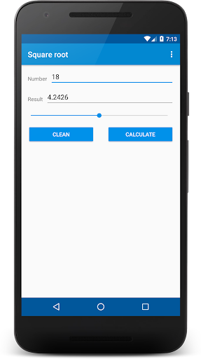 Android application Square root screenshort