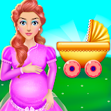 Princess caring babyshower icon