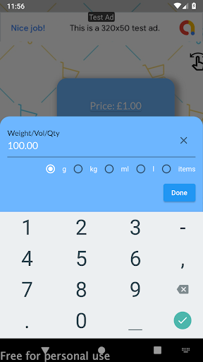 Supermarket Calculator Screen 3