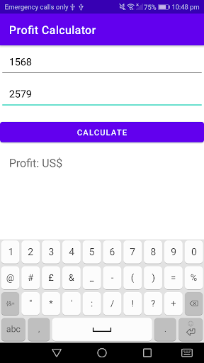Profit Calculator Screen 3