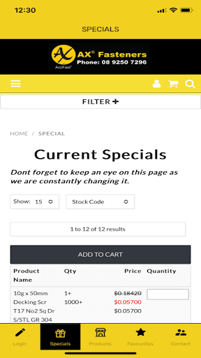 AX Fasteners Screen 3