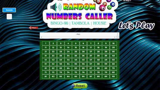 Random Numbers Caller | Housie