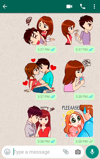 Android application Love Story Stickers screenshort