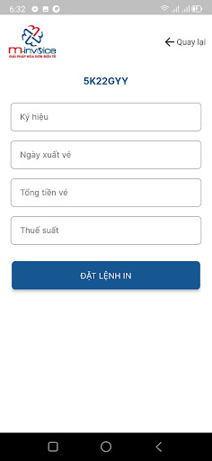 Tem - vé điện tử M-Invoice Screen 3