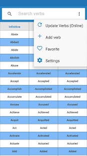 English Verb forms Screenshot