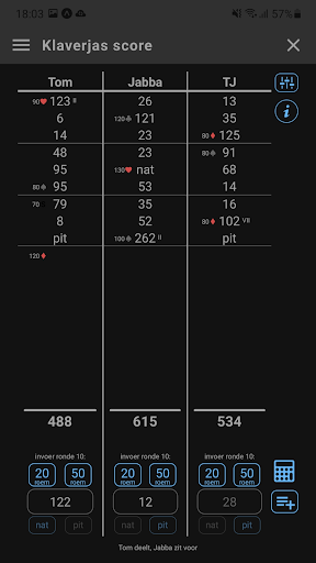 Klaverjas Score Screen 2