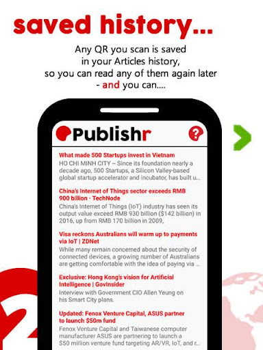 Publishr QR Code Scanner Screen 2