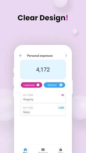 Android application Expenses Recording App screenshort