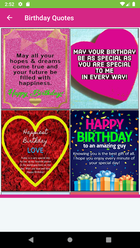 Happy Birthday Wishes Screen 2