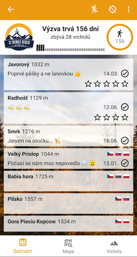 Android application 32 vrcholů screenshort