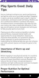Play Sports Good: Daily Tips