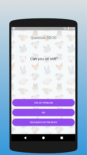 What animal are you? Test Screen 2