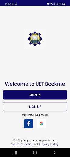Android application UET Bookme screenshort