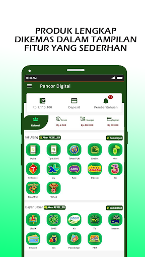 Android application Pancor Digital Agen Pulsa PPOB screenshort