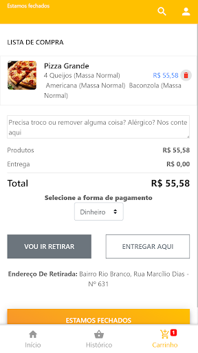 Android application Heroesbeer Pizzaria - Novo Ham screenshort