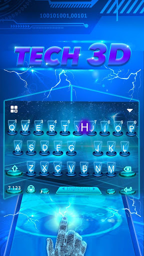 Tech 3D Keyboard Background Screen 2