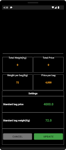 Android application Paddy Calculator screenshort