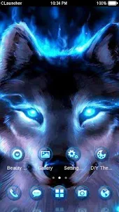 Wolf Blue Flames Theme Meizu