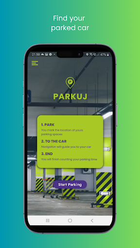 Android application Znajdź moje auto screenshort