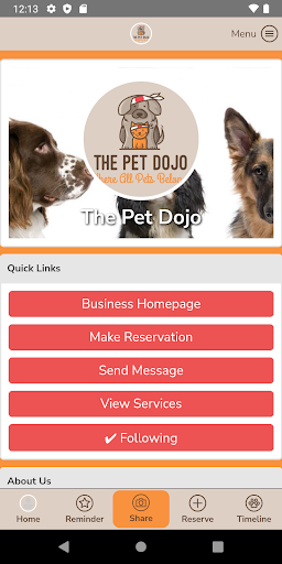 Android application The Pet Dojo screenshort