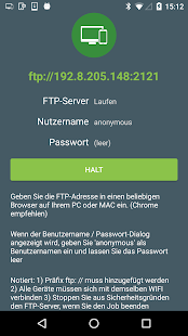 WLAN-Dateiübertragung Screenshot