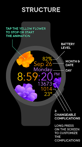 Android application Yellow Purple Flowers screenshort