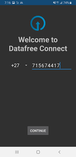 Android application Datafree Connect screenshort