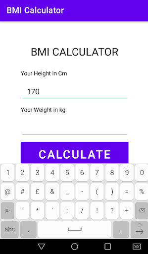 BMI Calculator Screen 2