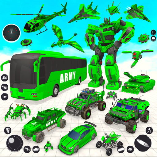 Army Bus Robot Bus Game 3D