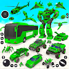 Army Bus Robot Bus Game 3D