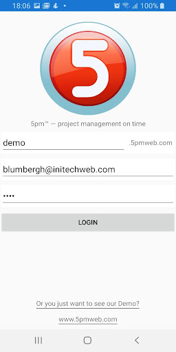 Android application 5pm — Project Management on Ti screenshort