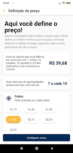 Android application manda.um para Entregadores screenshort