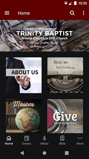 Android application Trinity Baptist Church GP, TX screenshort