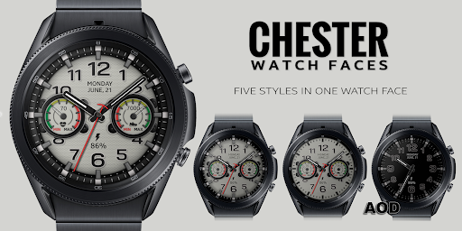 Android application Chester New Style watch face screenshort