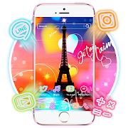 Neon, Eiffel, Tower Themes & Live Wallpapers