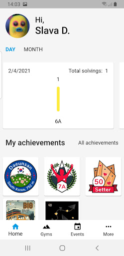 Android application mozo.li – Track your climbs screenshort