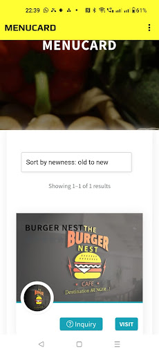 MENUCARD Screen 2