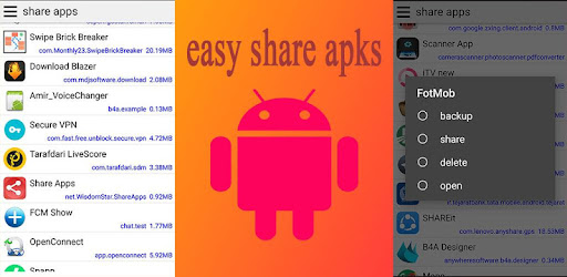 share apk file android app