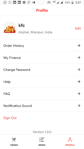 RedDelivery Partner Screen 2