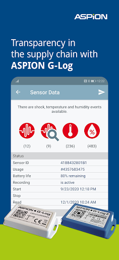 Android application ASPION G-Log Data Logger screenshort