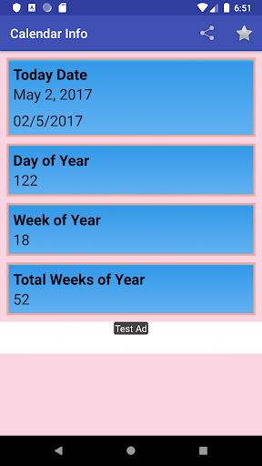 Android application Calendar Info screenshort