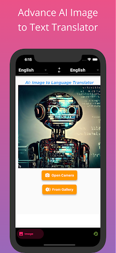 Android application AI Image to Text Translator screenshort