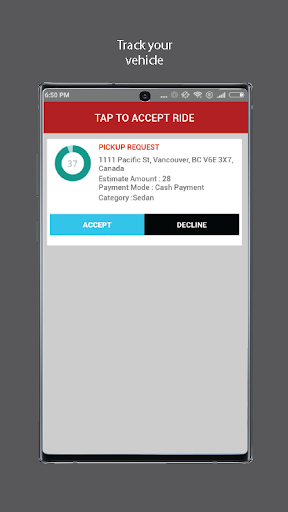 Android application MetroRides Partner screenshort