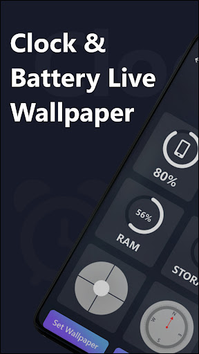 Android application Clock & Battery Live Wallpaper screenshort