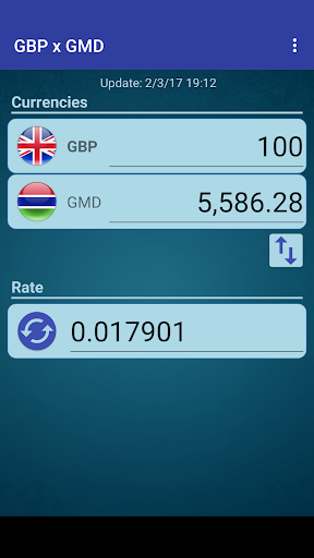 Android application British Pound x Gambian Dalasi screenshort