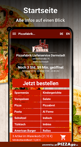 Pizzafabrik Lieferservice Darm Screen 2