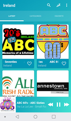 Android application Ireland radios online screenshort