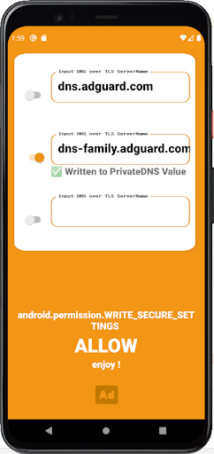 Android application PrivateDNS Switcher AdGaDo screenshort