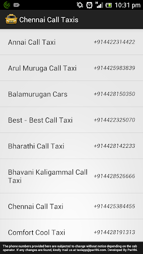 Chennai Call Taxis Screen 3