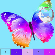 Butterfly Color By Number, butterfly coloring .